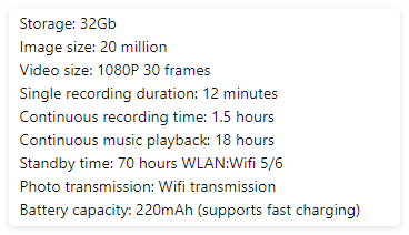AI Camera Smart Glasses with HD Video & Touch Controls